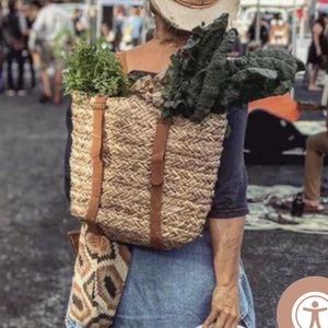 NWT Anthropologie wicker backpack
